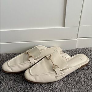 a new day Cream Slip-On Loafers with Gold Accent